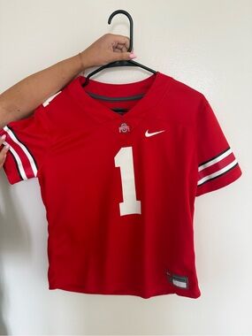 Nike Ohio State Red and White Football Jersey #1
